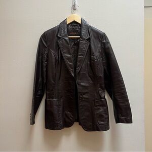 Chocolate Leather Blazer